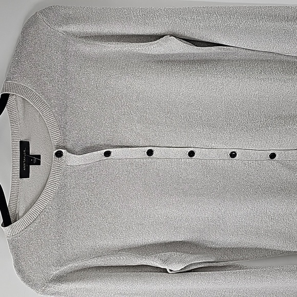 Ann Taylor Silver Metallic Button Front Sweater - Picture 10 of 10